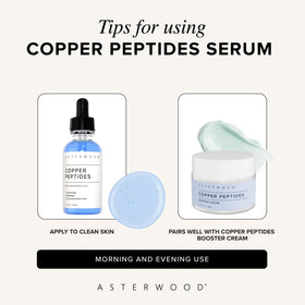 Asterwood serum on bathroom tray in lifestyle scene suggesting daily routine