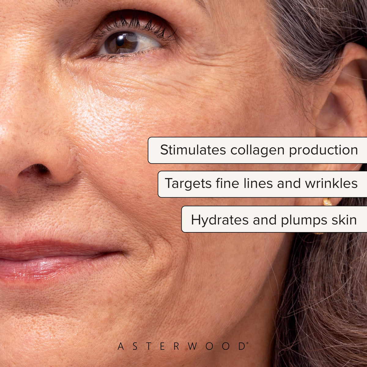 Asterwood pump detail demonstrating easy, mess-free dispensing benefit