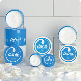 ASTRAL cream applied on forearm illustrating smooth non-greasy finish