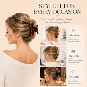 Astrumify clip holding a half-up hairstyle for effortless everyday styling