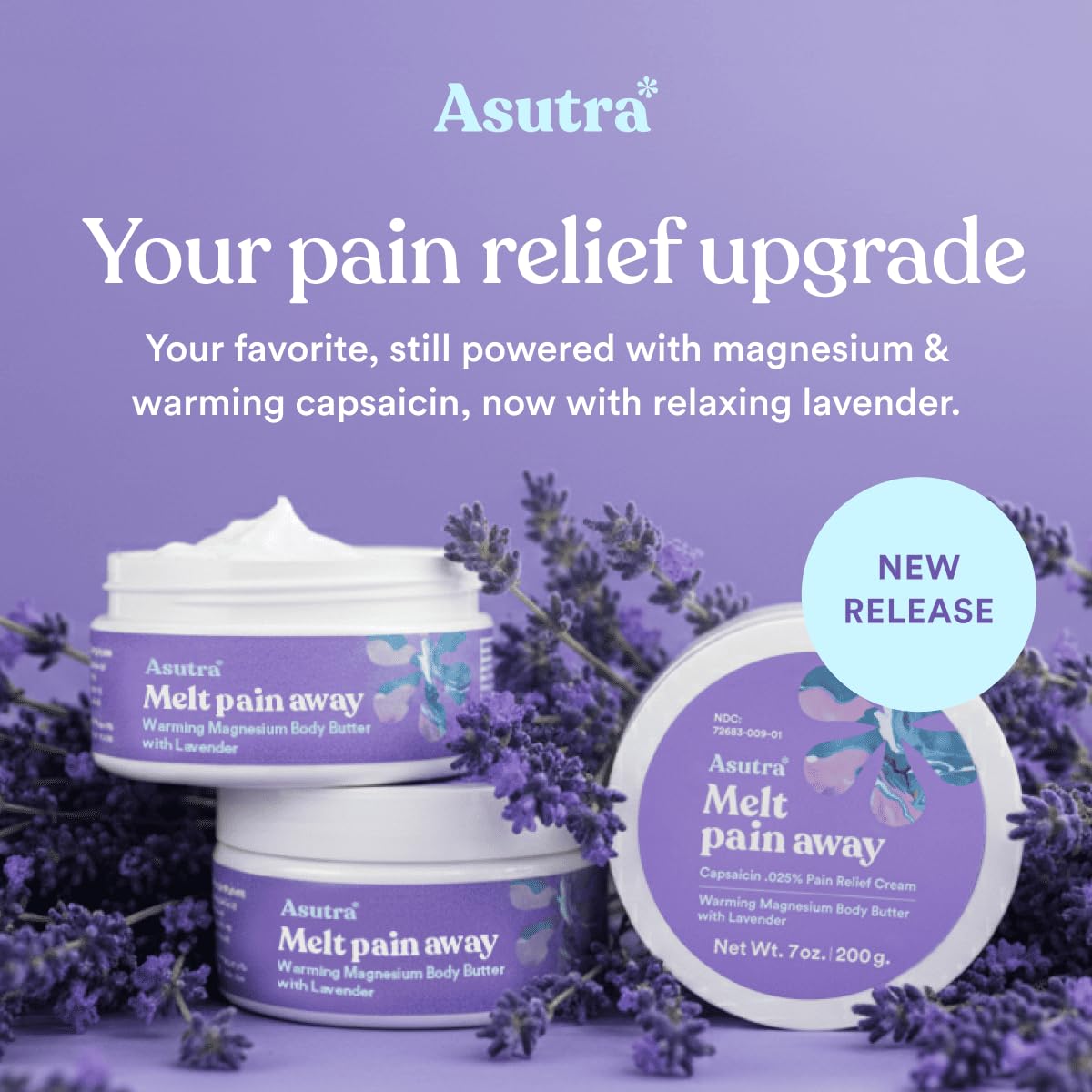 ASUTRA close-up texture of magnesium capsaicin cream showing smooth non-greasy consistency for easy absorption