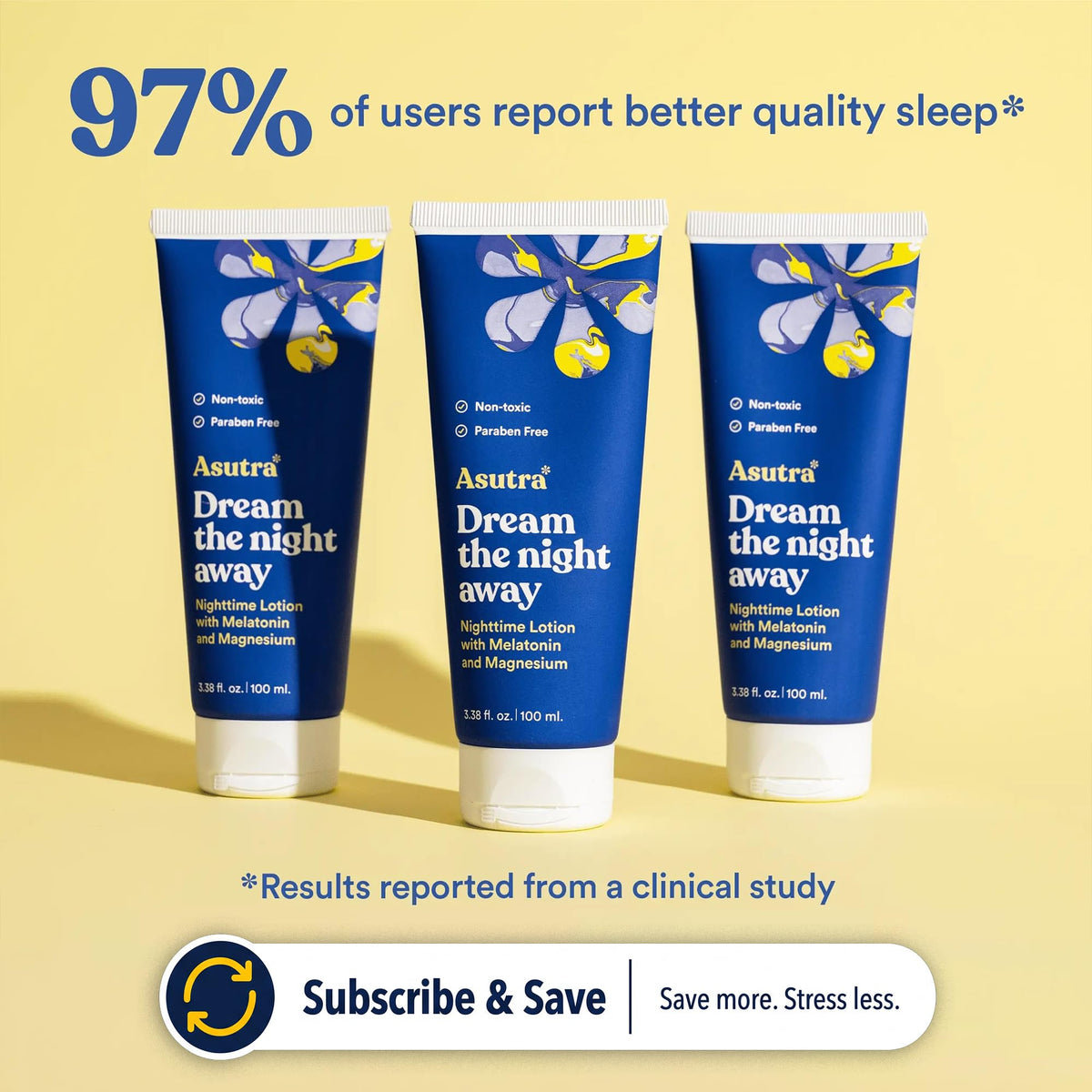 ASUTRA applied to feet as part of a calming bedtime routine