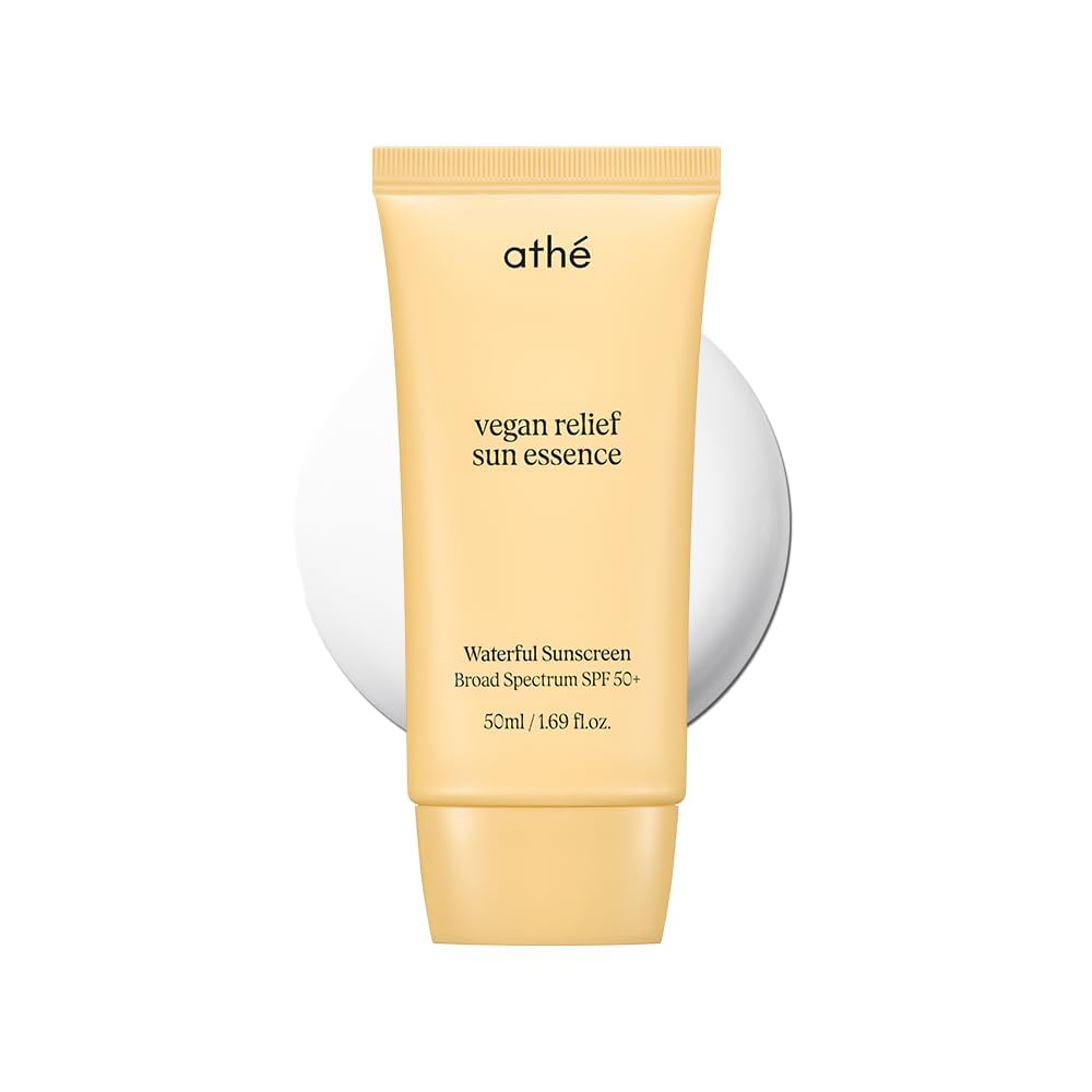athé front packaging showing sleek bottle and SPF 50+ protection benefit