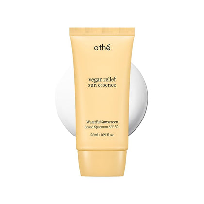 athé front packaging showing sleek bottle and SPF 50+ protection benefit