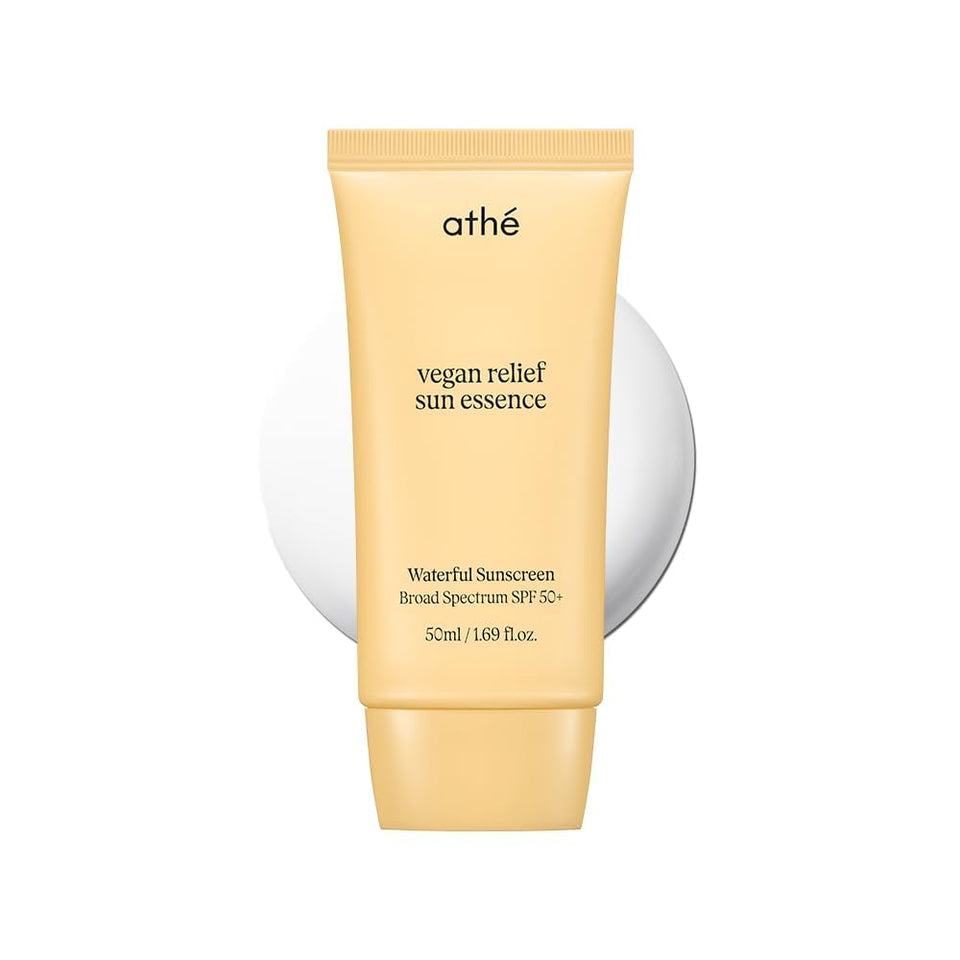 athé front packaging showing sleek bottle and SPF 50+ protection benefit