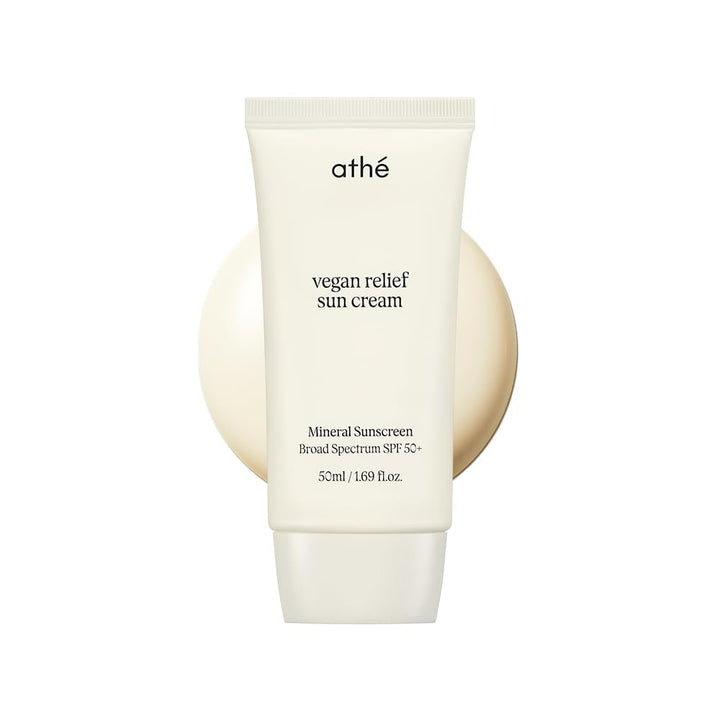athé front packaging showing SPF 50+ and fragrance‑free benefit