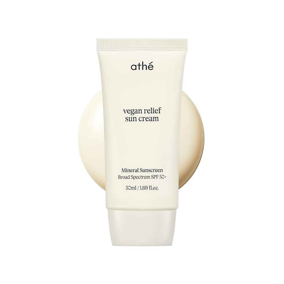 athé front packaging showing SPF 50+ and fragrance‑free benefit