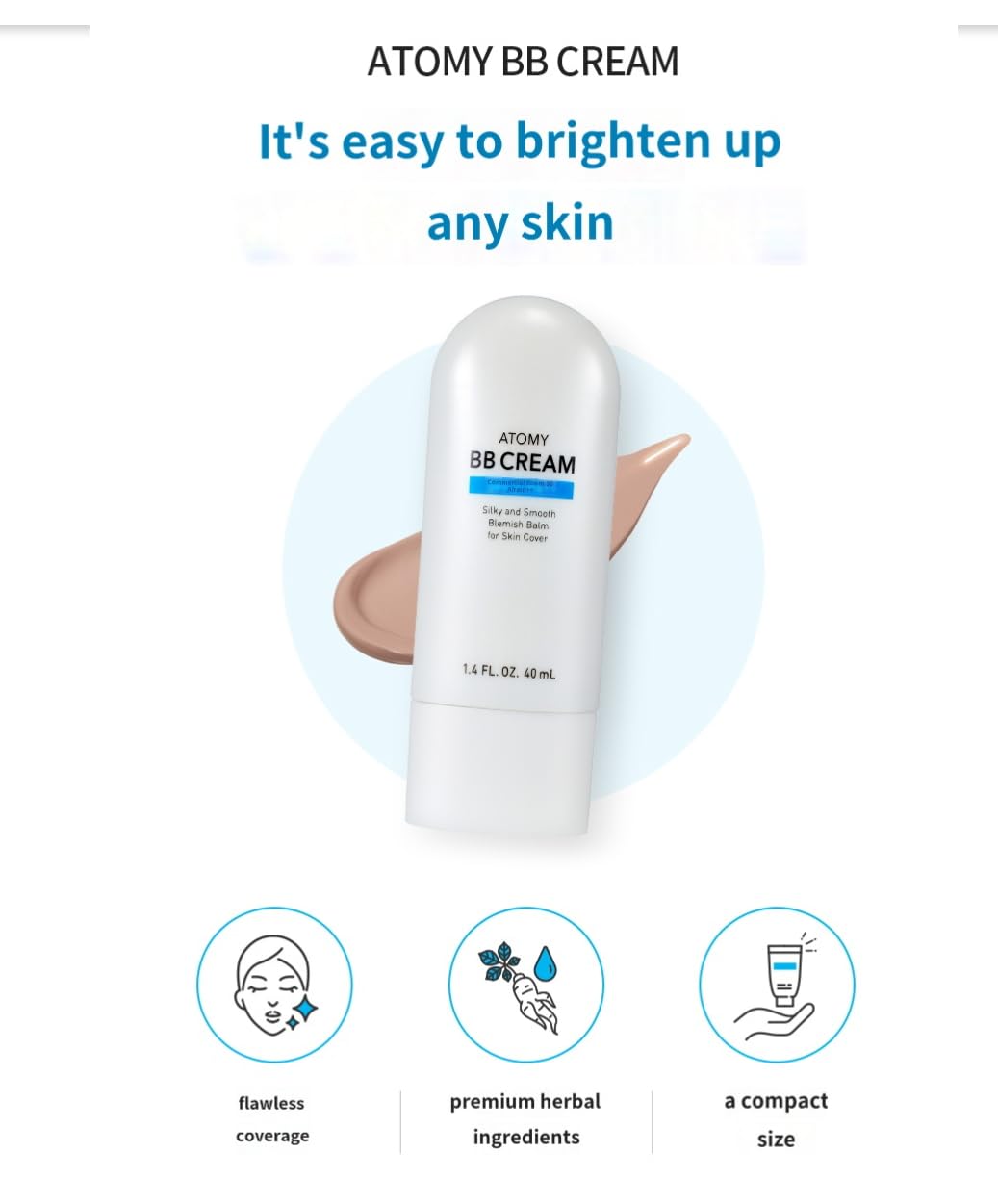TG153 A.t.o.m.y BB Cream swatch texture highlighting blendable hydrating finish