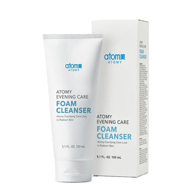 A.T.O.M.Y evening care foam cleanser front tube showing label and size for clear identification and convenience