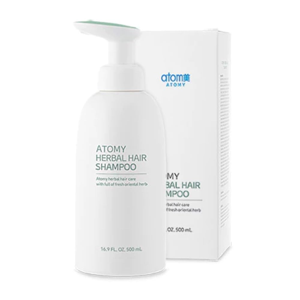 Atomy front bottle view showing 500 ml size and clear botanical branding benefit easy identification