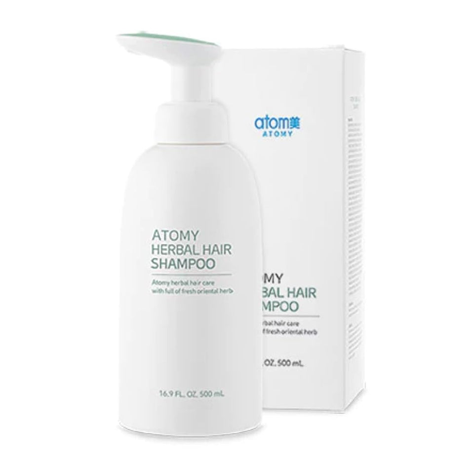 Atomy front bottle view showing 500 ml size and clear botanical branding benefit easy identification