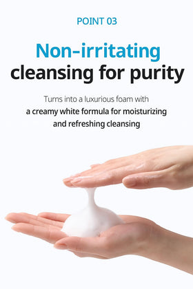A.T.O.M.Y cleanser placed on bathroom counter as part of an evening routine conveying relaxing skincare benefit