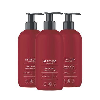 ATTITUDE bottle front view showing apple and spices scent and recyclable packaging