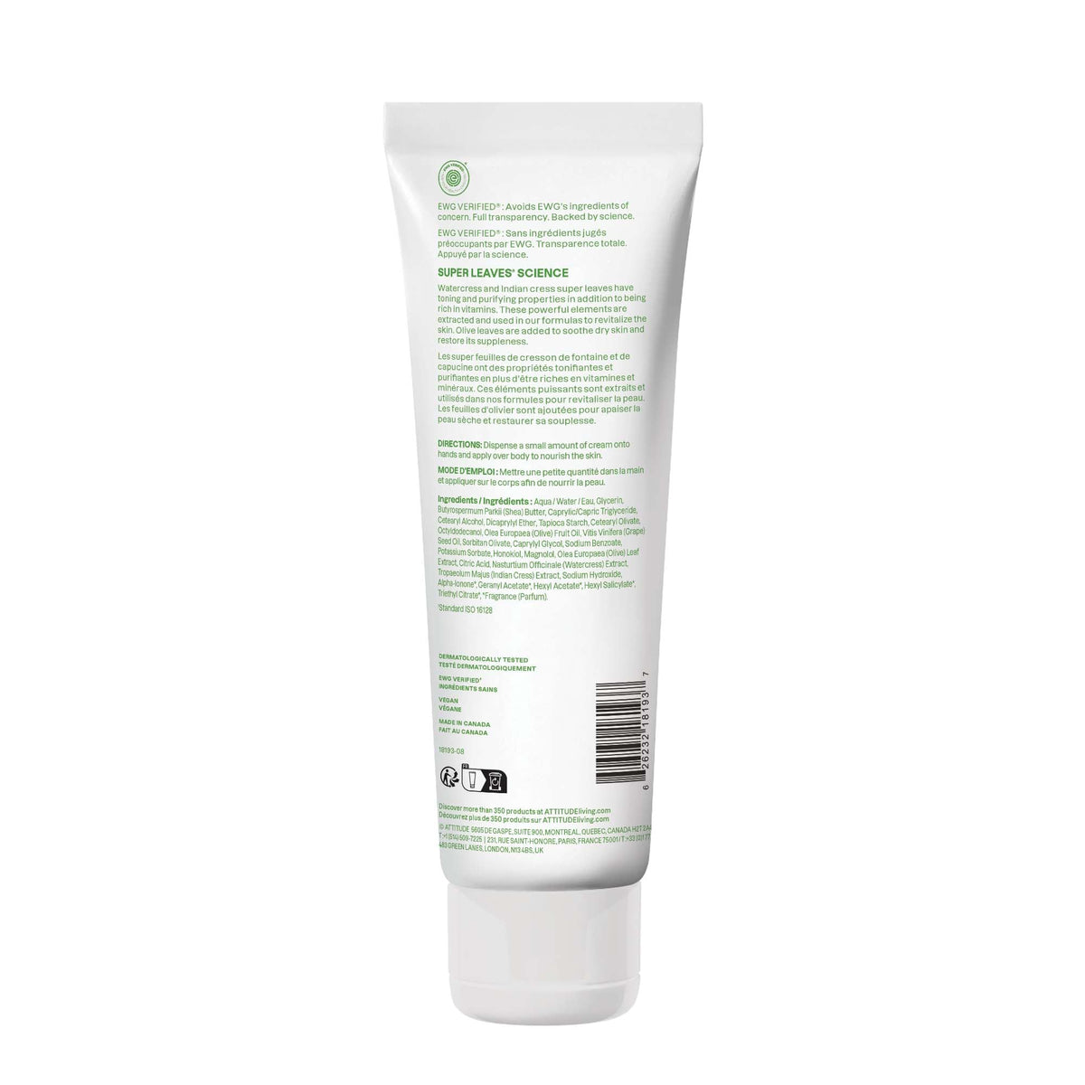 BIO SPECTRA ATTITUDE ingredients display with watercress and Indian cress benefits