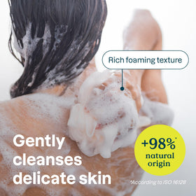 BIO SPECTRA ATTITUDE creamy lather on palm illustrating gentle cleansing