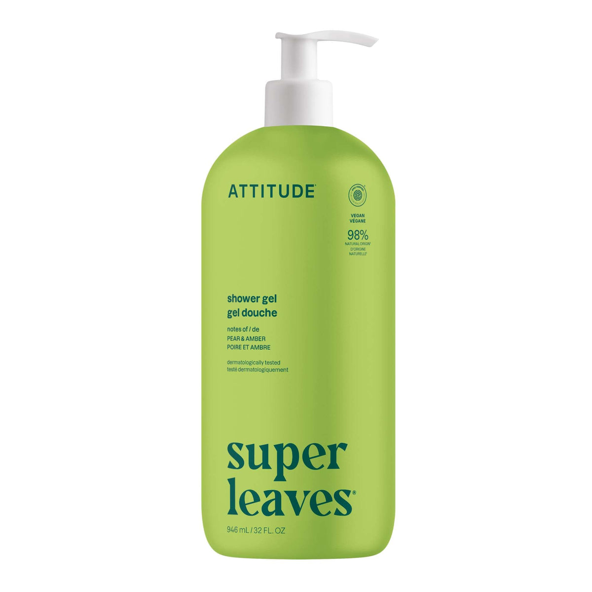 ATTITUDE front packaging showing pear and amber scent and EWG Verified benefit