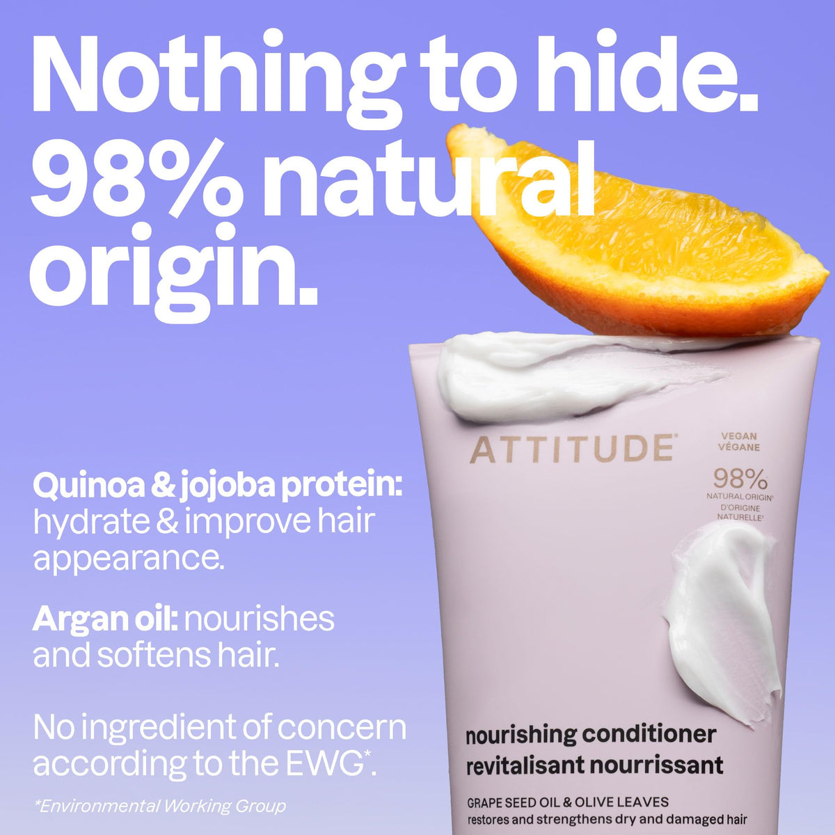 ATTITUDE bottle label detail highlighting clean ingredients and EWG Verified logo