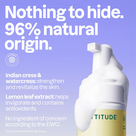 ATTITUDE bottle label detail highlighting EWG VERIFIED and vegan certification benefits
