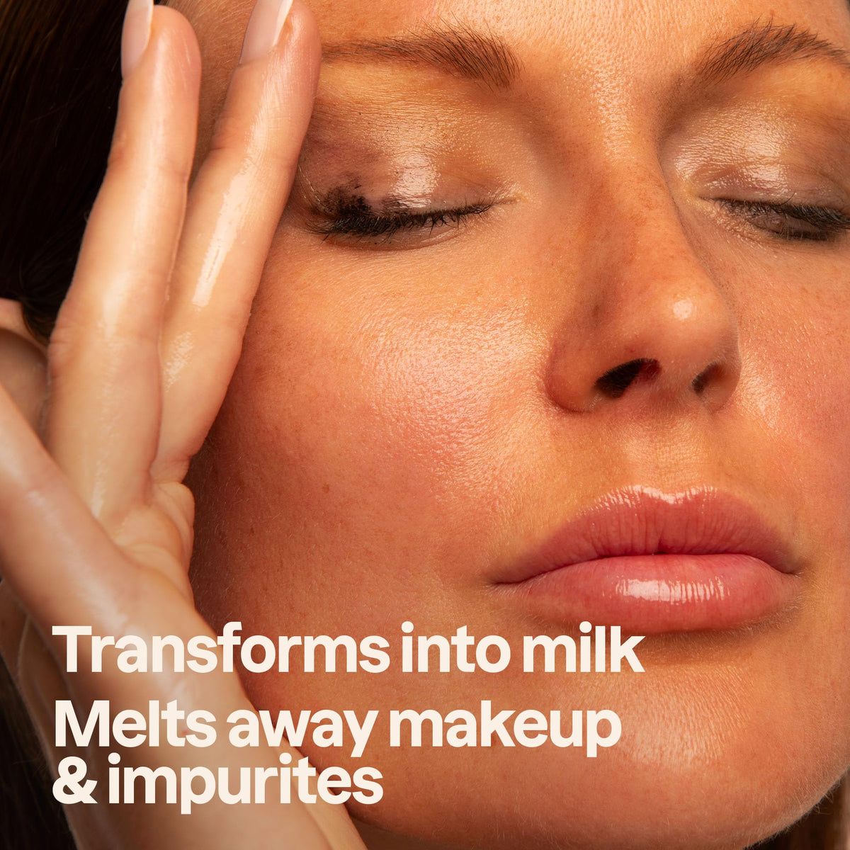 ATTITUDE cleansing oil texture in palm highlighting lightweight hydration