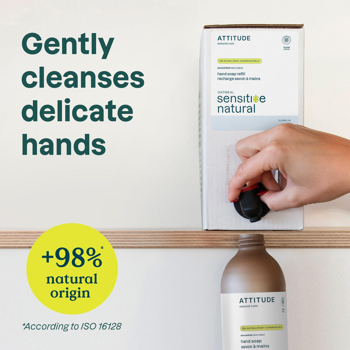 ATTITUDE close-up foam texture demonstrating gentle creamy lather