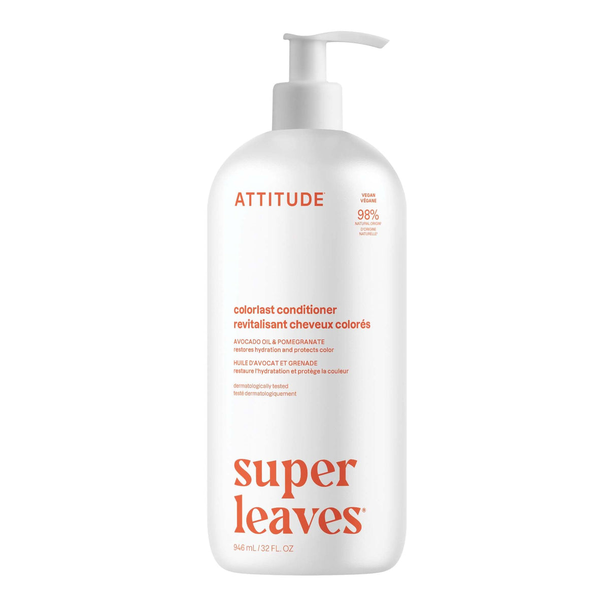 ATTITUDE bottle front packaging showing Colorlast conditioner and benefits