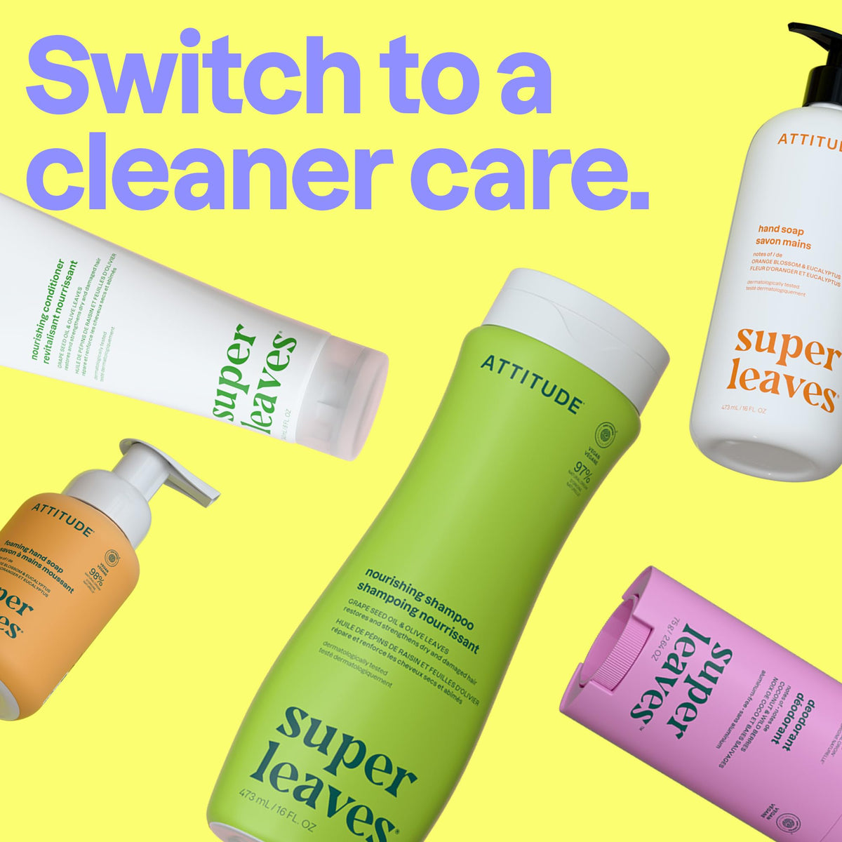 ATTITUDE shampoo in shower setting demonstrating in-use benefit