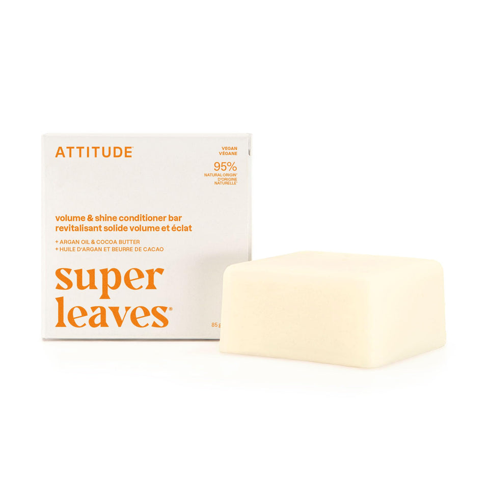 ATTITUDE conditioner bar front packaging showing product and scent benefits