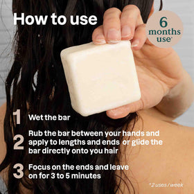 ATTITUDE conditioner bar applied to hair mid-lengths demonstrating conditioning benefit