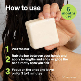 ATTITUDE conditioner bar next to a 3 oz scale showing compact travel-friendly size