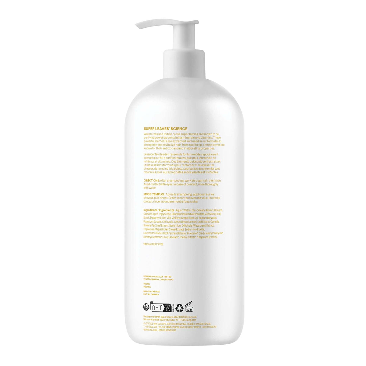ATTITUDE lemon leaf and white tea imagery highlighting refreshing and softening benefits