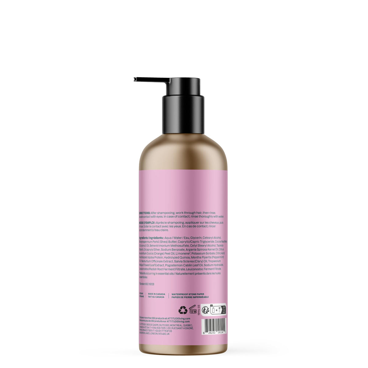 ATTITUDE open cap with product drop emphasizing concentrated conditioning and control
