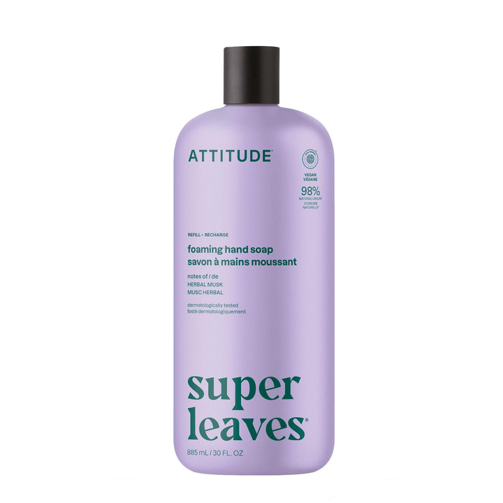 ATTITUDE refill front label showing clean-ingredients reassurance