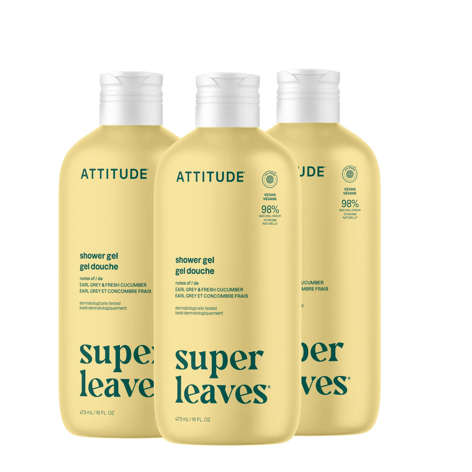 ATTITUDE front label and bottle showing eco-friendly features and scent