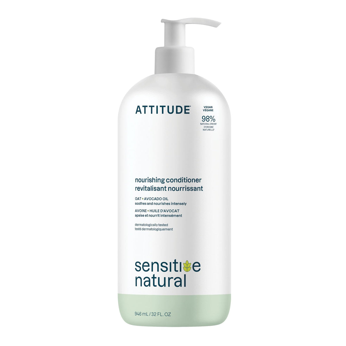 ATTITUDE front label of 32 fl oz bottle showing product name and claims