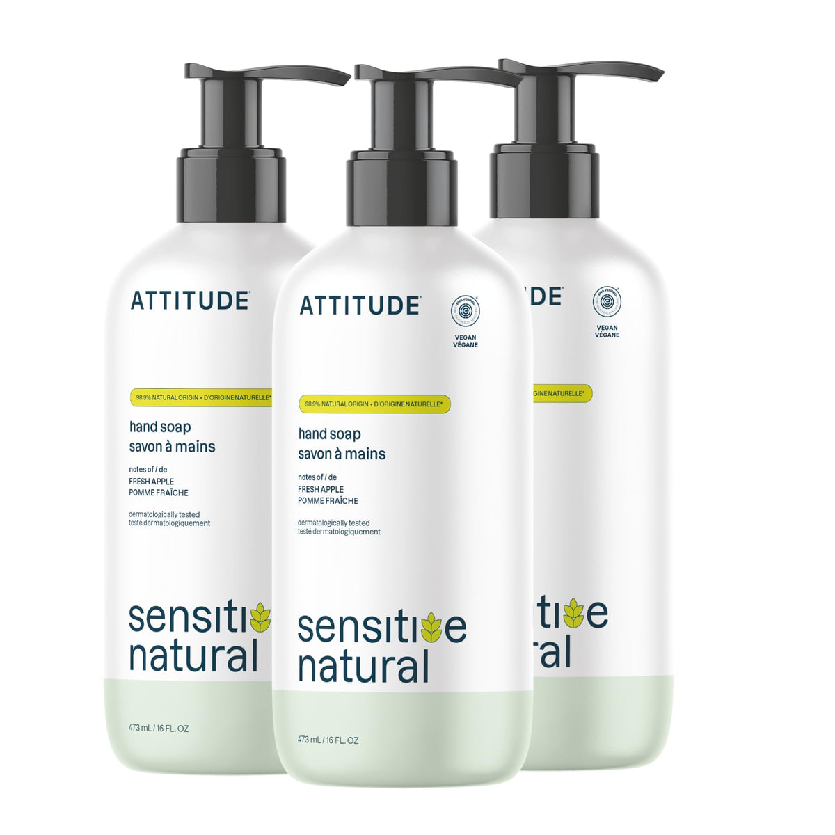 ATTITUDE front packaging showing Fresh Apple scent and benefits