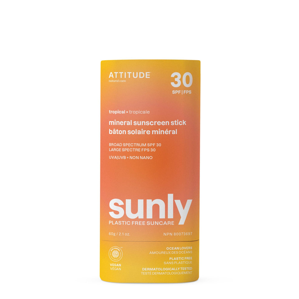 ATTITUDE front packaging showing recyclable cardboard and SPF details
