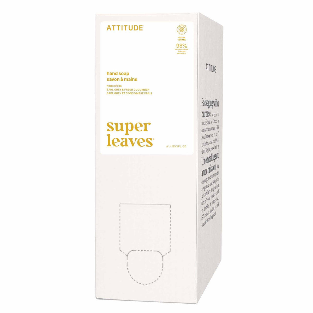 BIO SPECTRA ATTITUDE front label showing scent and size, communicates verified safety