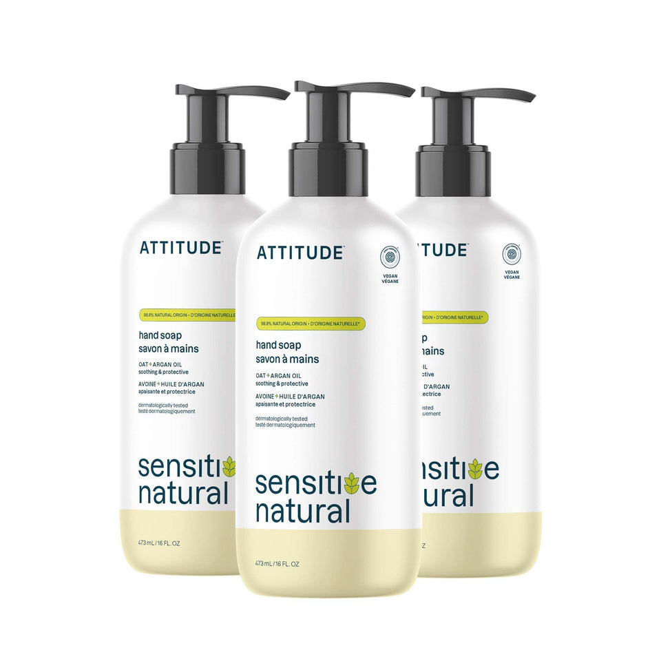 ATTITUDE front packaging showing bottle and label, clear product identification and gentle benefits