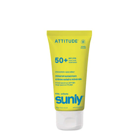 ATTITUDE front packaging showing SPF 50 and clean-ingredient benefits