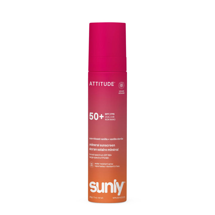 ATTITUDE front packaging showing SPF 50 and product benefits for confident protection