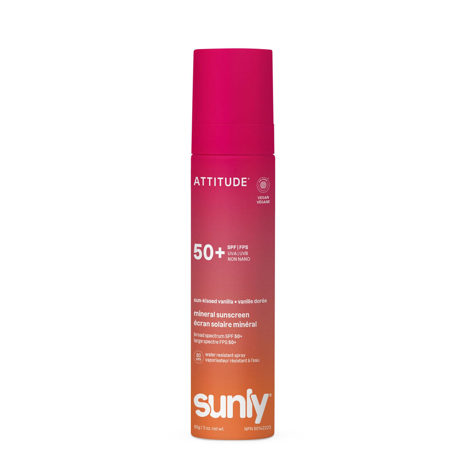 ATTITUDE front packaging showing SPF 50 and product benefits for confident protection