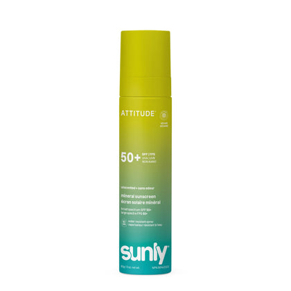 ATTITUDE front packaging showing SPF 50 and benefits for clear protection