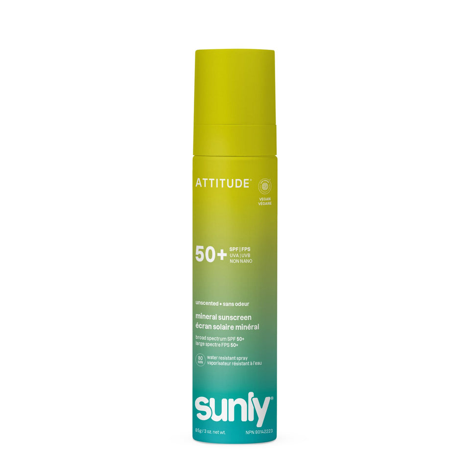 ATTITUDE front packaging showing SPF 50 and benefits for clear protection