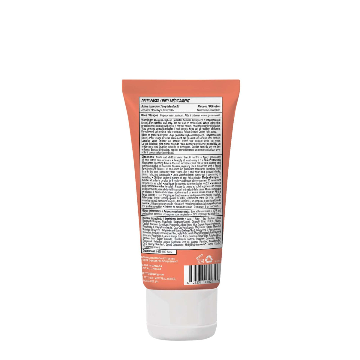 ATTITUDE sunscreen next to moisturizer and lip balm showing routine compatibility