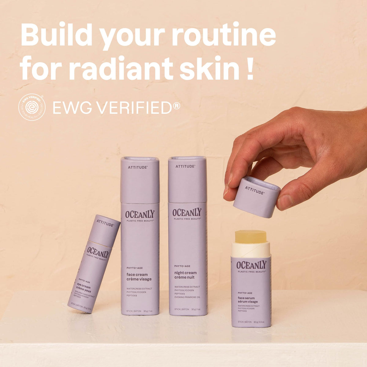 BIO SPECTRA ATTITUDE applying stick along jawline showing targeted application benefit