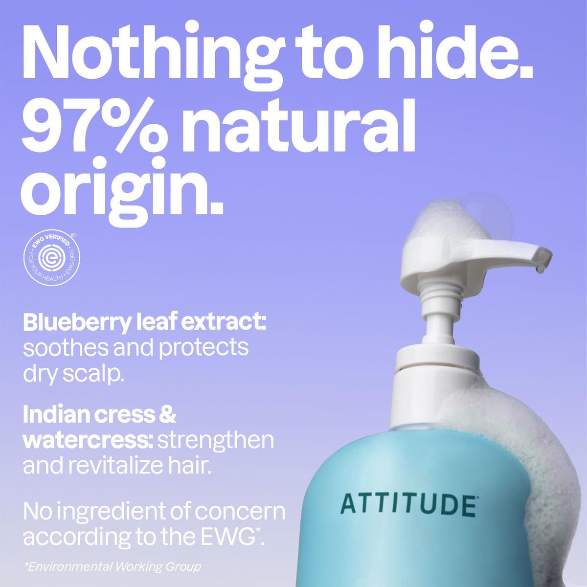 ATTITUDE pump dispensing shampoo foam for easy application benefit