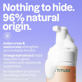 ATTITUDE pump dispensing foam into hand to show easy use and convenient dosing