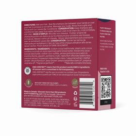 ATTITUDE shampoo bar on bathroom shelf in a minimalist setting, reduces plastic waste