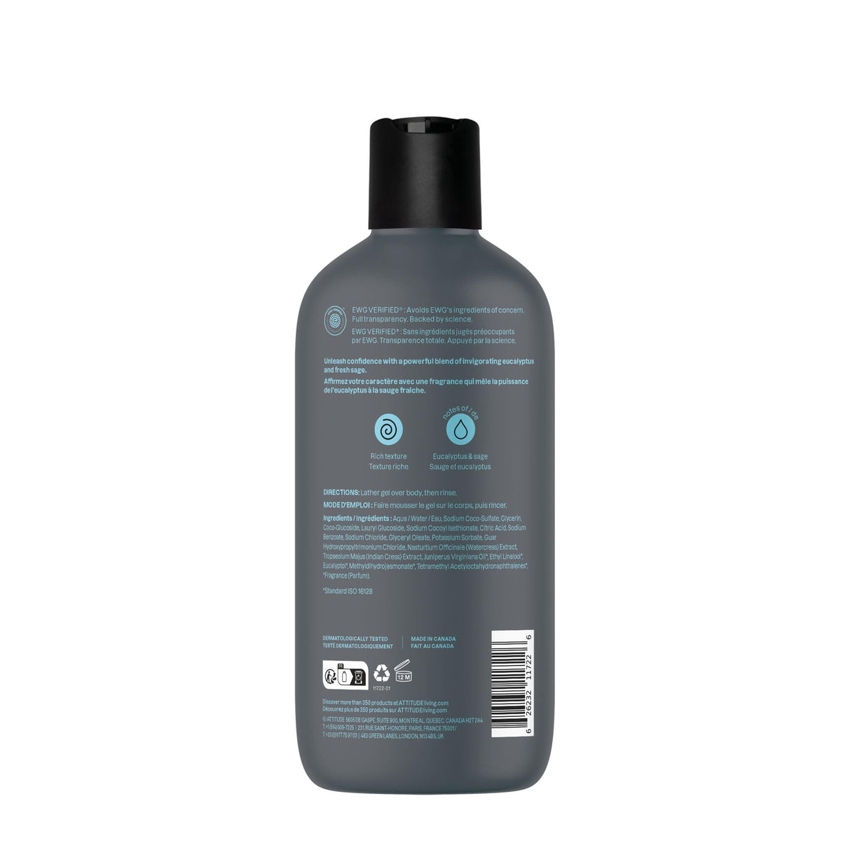 ATTITUDE bottles on bathroom shelf styled in lifestyle setting for everyday grooming
