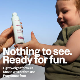 ATTITUDE sunscreen being applied on a child's arm for easy coverage